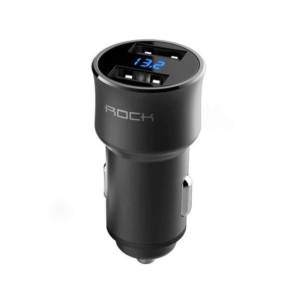 АЗП Rock H2 Car Charger with Digital Display 3,4A (Black)