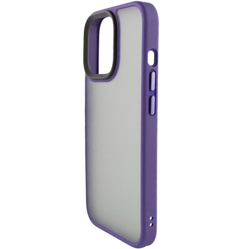 Чехол для iPhone 15 Pro Max Metal Buttons (Dark Violet)