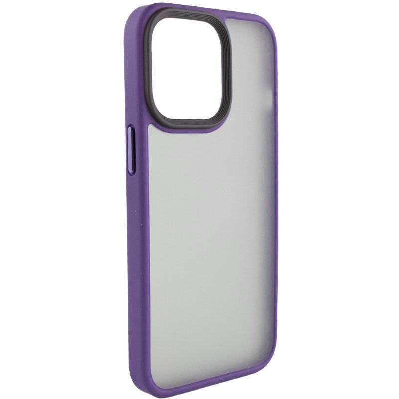 Чехол для iPhone 15 Pro Max Metal Buttons (Dark Violet)