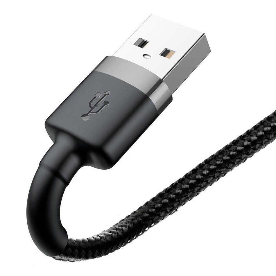 USB шнур Baseus Cafule Lightning Cable 2,4A (1m) (CALKLF-B) Black-Gray