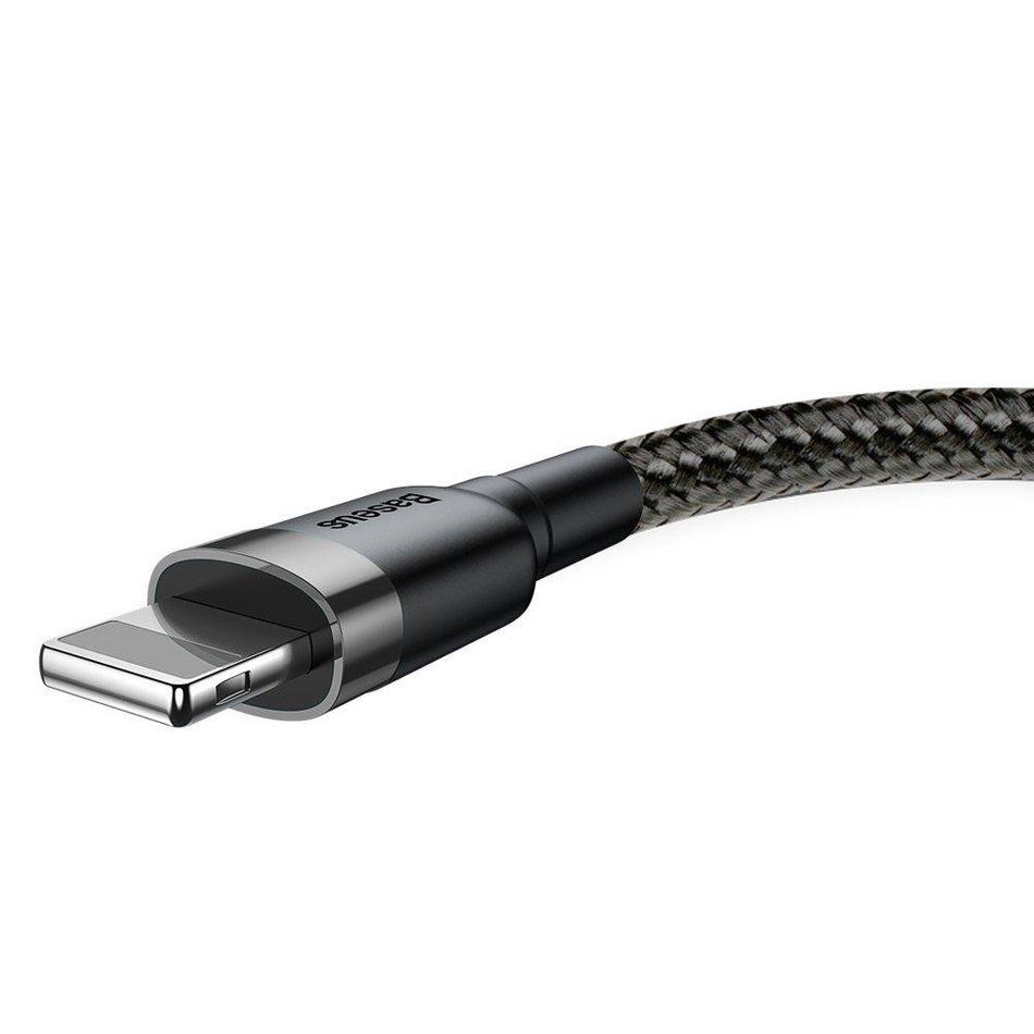 USB шнур Baseus Cafule Lightning Cable 2,4A (1m) (CALKLF-B) Black-Gray