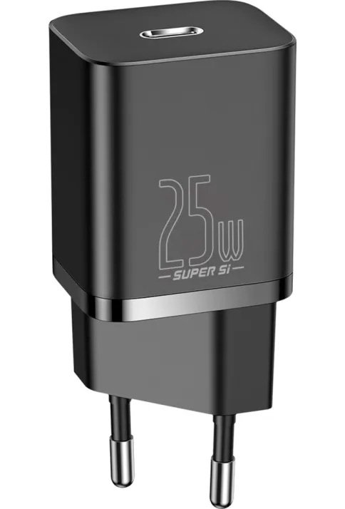 СЗУ Baseus Super Si Quick Charger 1C 25W EU Sets (with Mini White Cable Type-C to Type-C 3A 1m Black) TZCCSUP-L01 Black