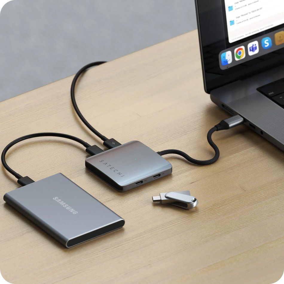Адаптер Satechi 4-Port USB-C Hub with PD Space Grey (ST-H4CPDM)