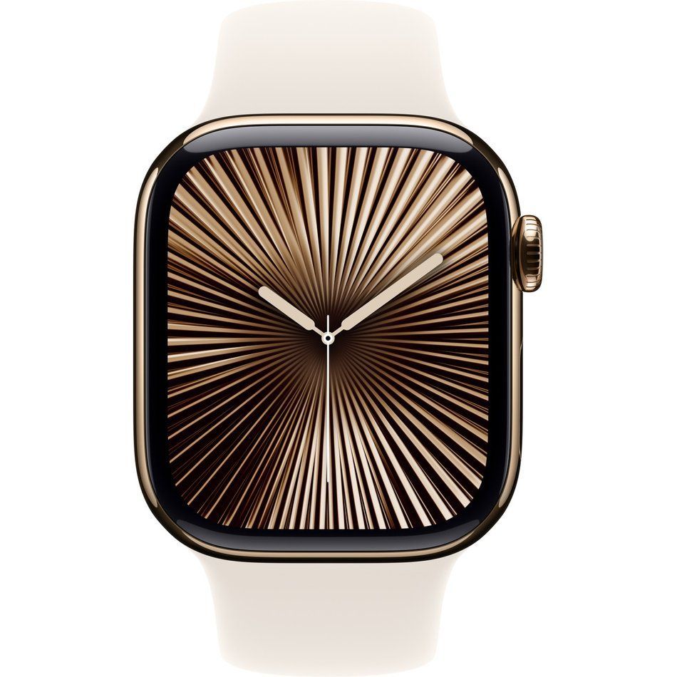 Apple Watch Series 10 GPS + Cellular 42mm Gold Titanium Case w. Starlight Sport Band - M/L (MX073)