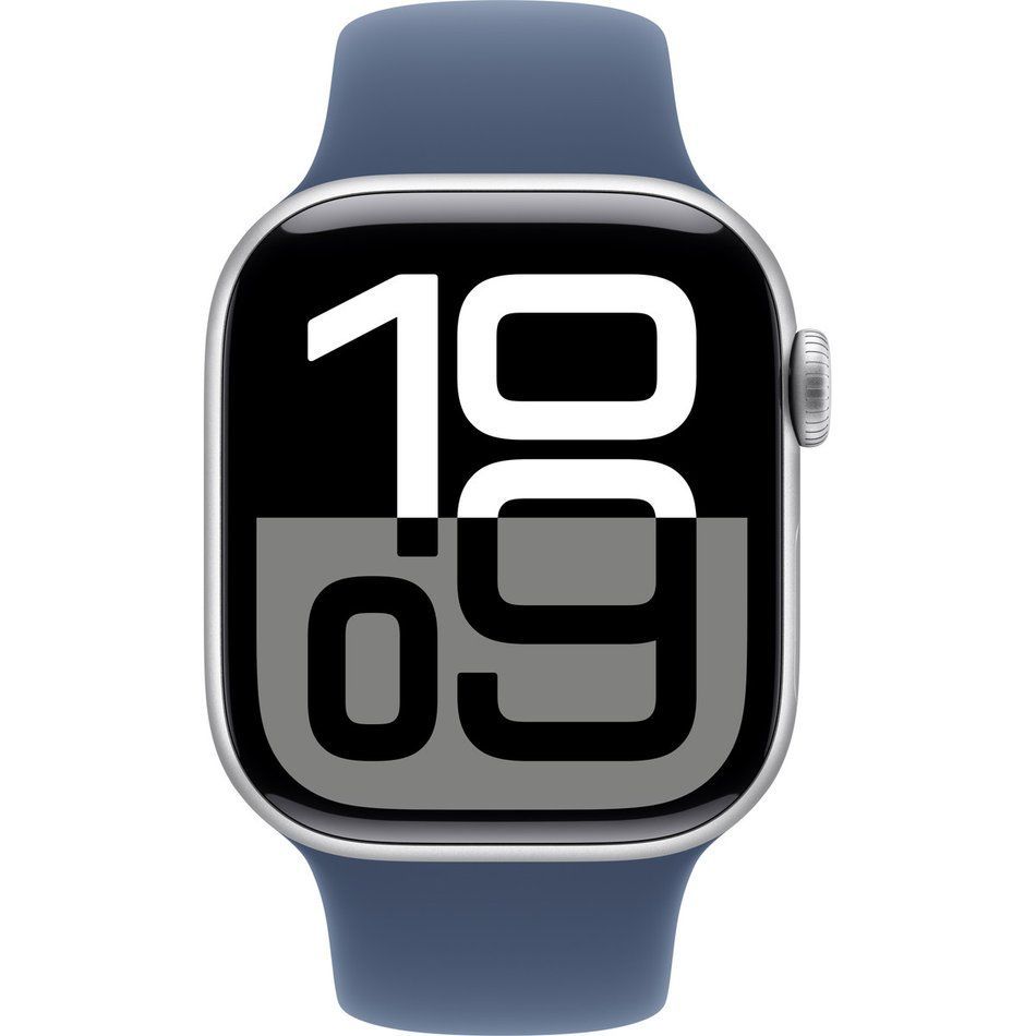 Apple Watch Series 10 GPS + Cellular 42mm Silver Alu. Case w. Denim Sport Band - M/L (MWX43)