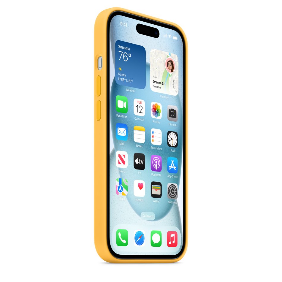 Чехол для iPhone 15 Apple Silicone Case with MagSafe - Sunshine (MWNA3)