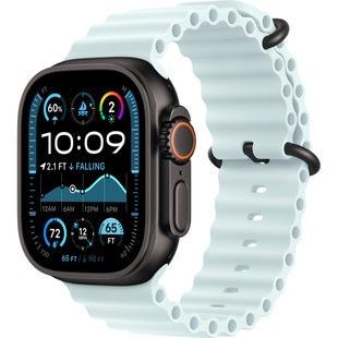 Apple Watch Ultra 2 GPS + Cellular 49mm Black Titanium Case with Ice Blue Ocean Band (MYTC3+MYP83)