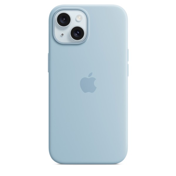Чехол для iPhone 15 Apple Silicone Case with MagSafe - Light Blue (MWND3)