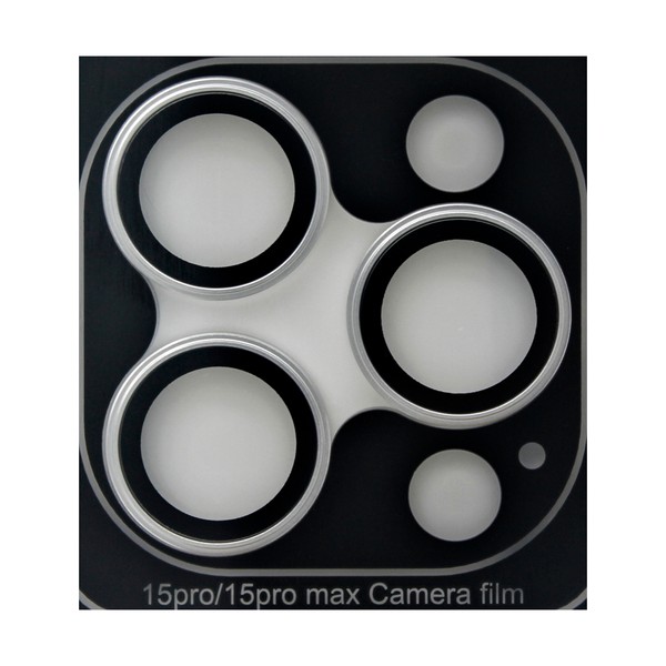Захисне скло для камери iPhone 15 Pro/15 Pro Max Monblan Metal Ring Series (White Titanium)