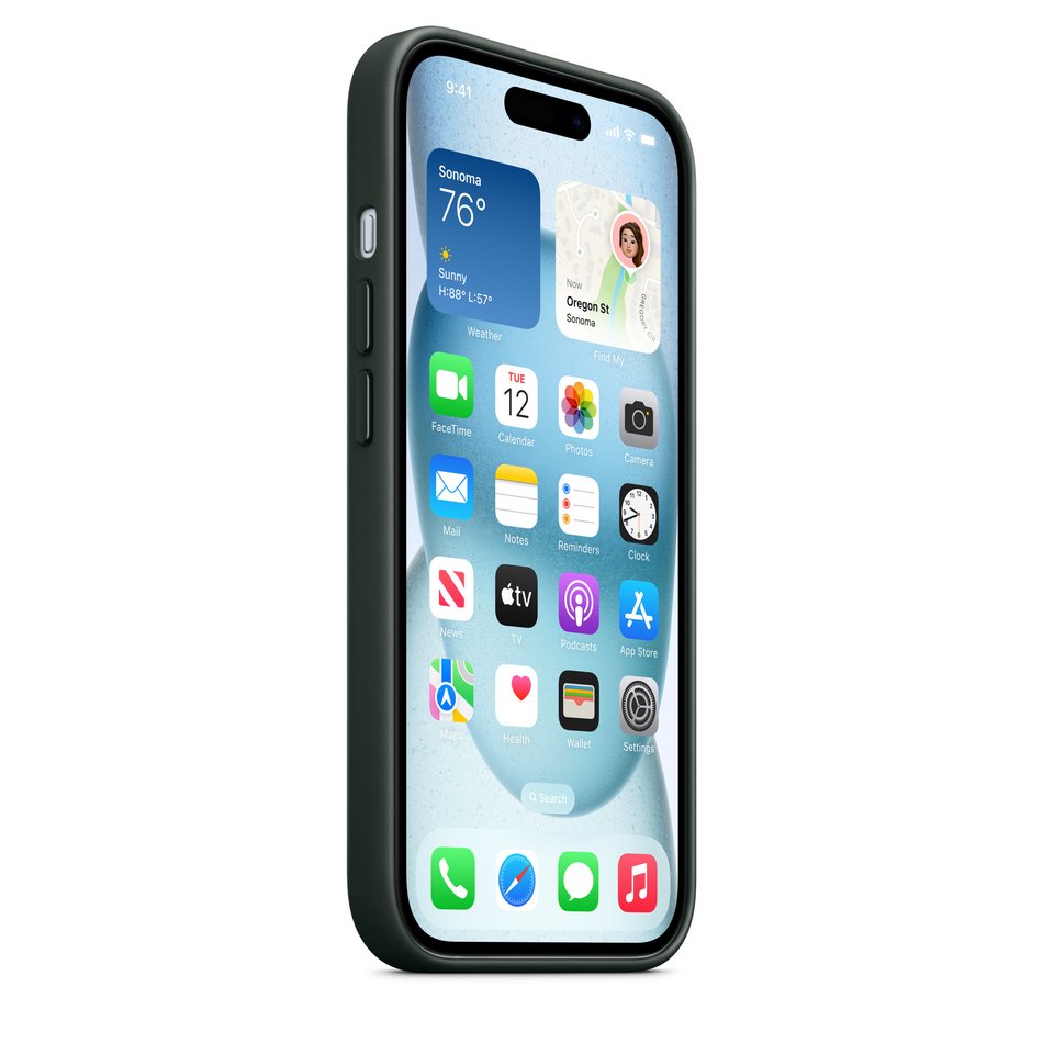Чехол для iPhone 15 Apple FineWoven Case with MagSafe - Evergreen (MT3J3)