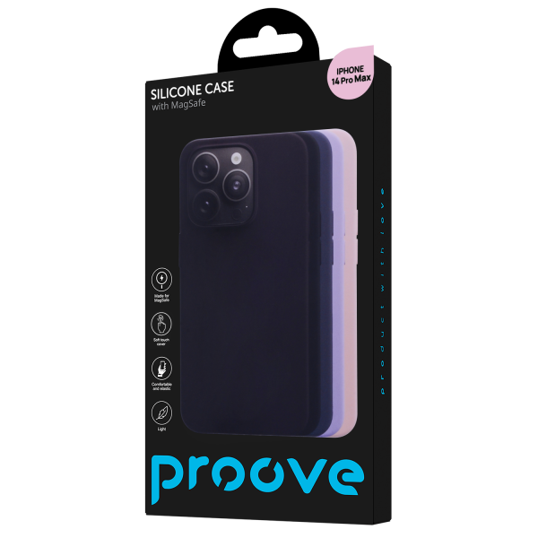Чехол для iPhone 14 Pro Max Proove Silicone Case with Magnetic Ring (Chalk Pink) PCSMIP14PM20