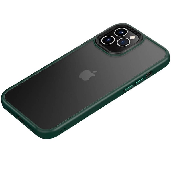 Чехол для iPhone 12/12 Pro Metal Buttons ( Green )