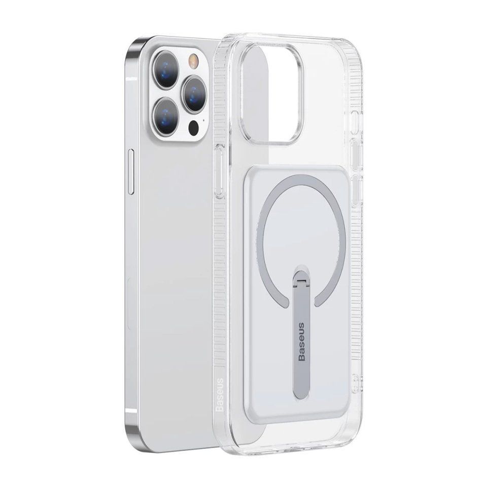 Чехол для iPhone 13 Pro Baseus Magnetic Phone Case with a Bracket (Transparent) ARCX000102