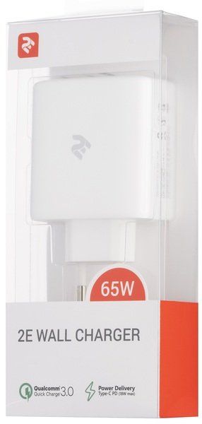 СЗУ 2Е USB-C Wall Charger GaN 65W White (2E-WC3USB65W-W)