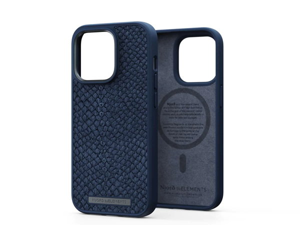 Чехол для iPhone 14 Pro Njord Salmon Leather MagSafe Case Blue (NA43SL01)