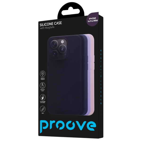Чохол для iPhone 14 Pro Max Proove Silicone Case with Magnetic Ring (Elderberry) PCSMIP14PM19