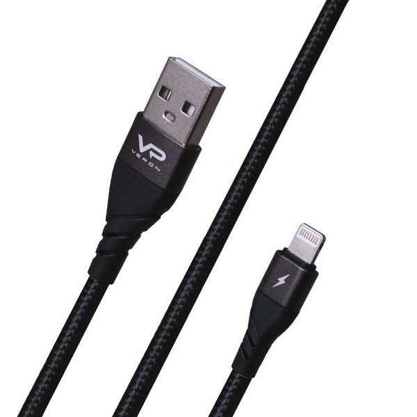Кабель Veron LV09 Lightning Braided USB Cable 1m White (001637)