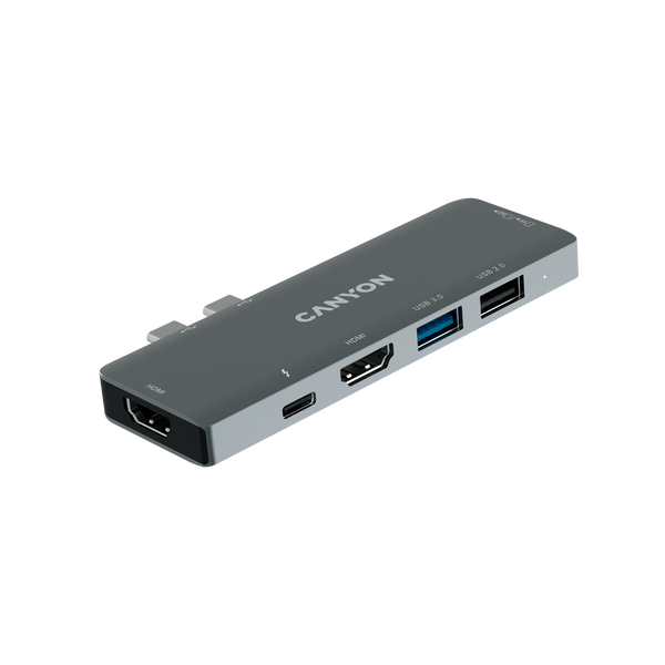 USB-Хаб для MacBook 7-в-1: USB-C Power Delivery 100 Вт DS-5 (CNS-TDS05B) Space Gray (003110)