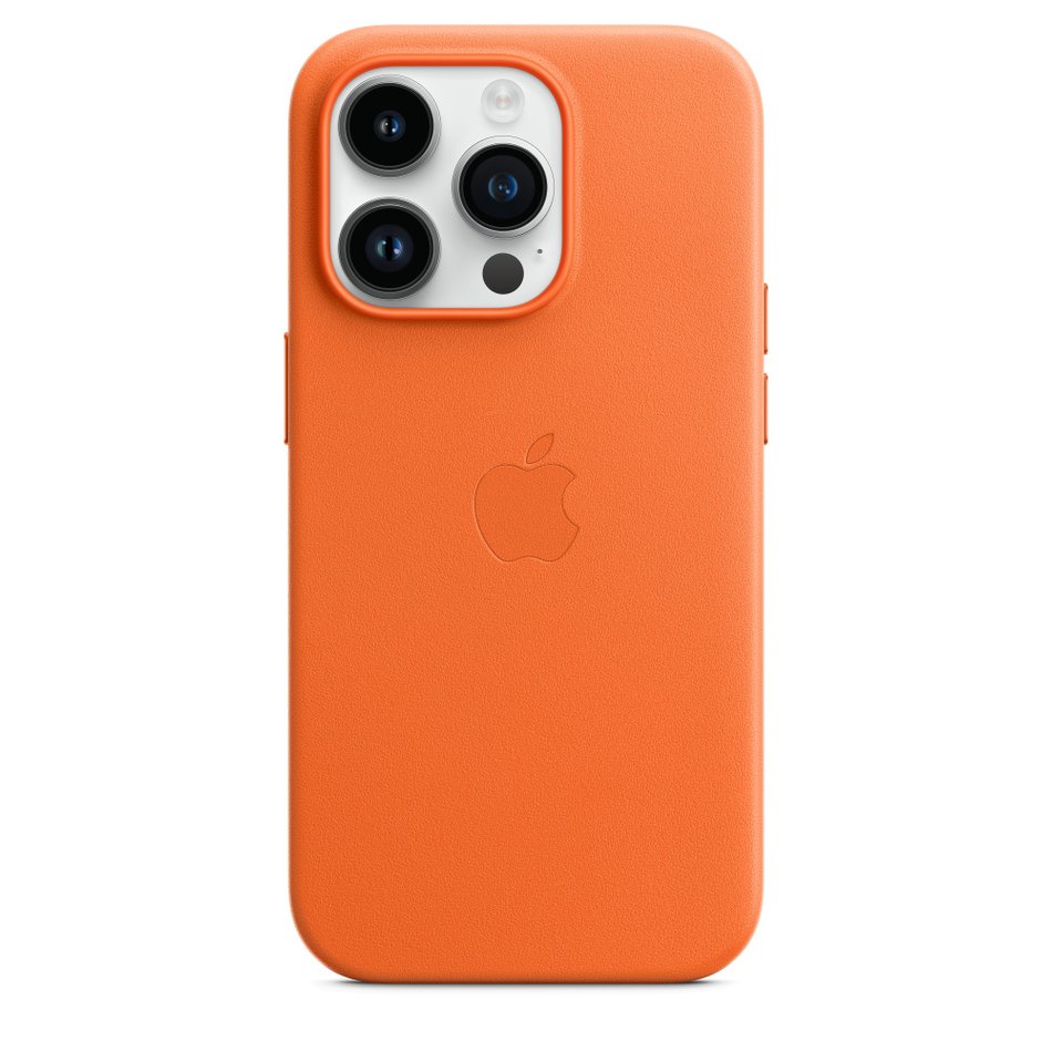 Чехол для iPhone 14 Pro Apple Leather Case with MagSafe - Orange (MPPL3) UA