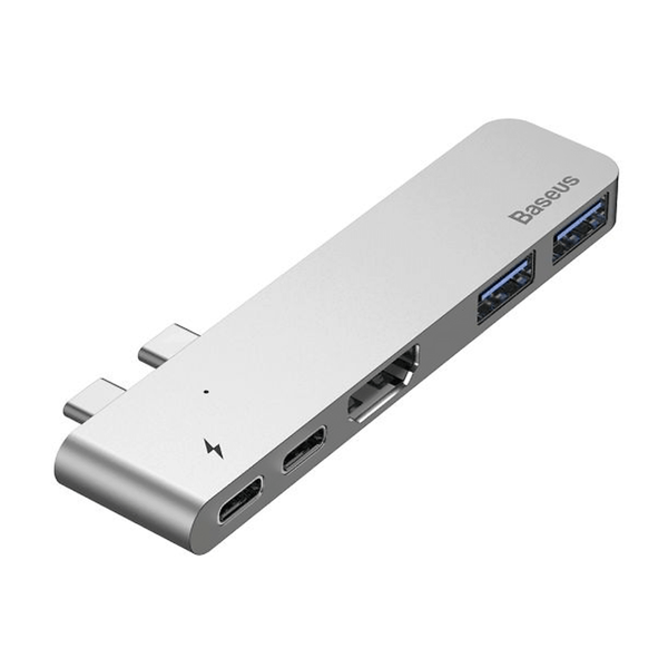 Адаптер Baseus Thunderbolt C + Dual Type-C to USB 3.0/HDMI ( Space Grey ) Space Gray (004810)
