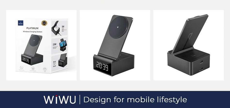 БЗУ Wiwu Platinum 3 in1 Charging Staion Series (Black) (Wi-W011)