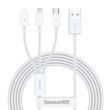 USB шнур Baseus Superior Series Fast Charging Data Cable USB to M+L+C 3.5A 1.5m (White) CAMLTYS-02