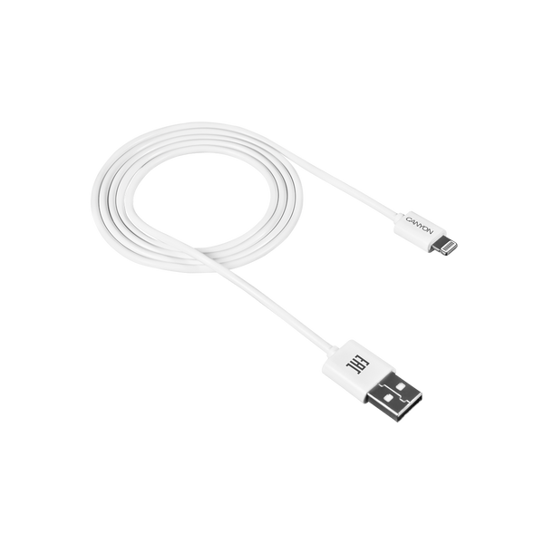 Кабель CANYON CFI-1 Lightning - USB, 1m White (008106)