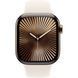 Apple Watch Series 10 GPS + Cellular 42mm Gold Titanium Case w. Starlight Sport Band - S/M (MX063)