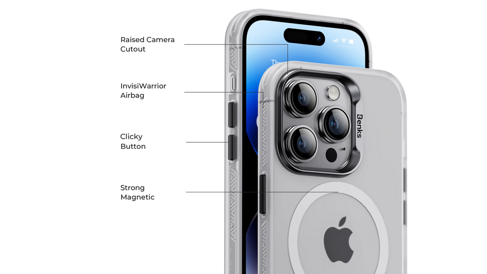 Чехол для iPhone 15 Pro Max Benks Lucid Armor Case with MagSafe (White)