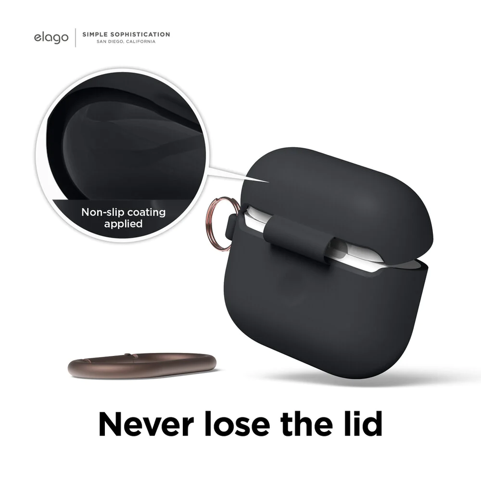 Чохол для Airpods 3 Elago Hang Silicone Case Black (EAP3HG-HANG-BK)