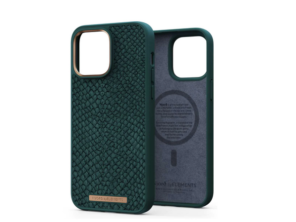 Чехол для iPhone 14 Pro Njord Salmon Leather MagSafe Case Green (NA43SL02)