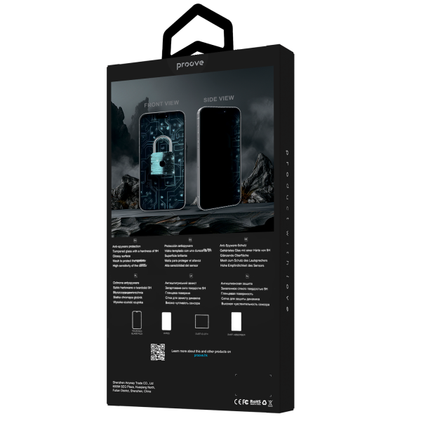 Защитное стекло для iPhone 16 Pro Max Proove Privacy Anty-Spy Protection (Black) PGPPRI16PM01