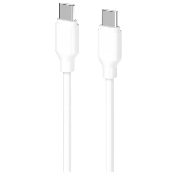 Кабель 2E USB-C - USB-C Glow  60W 1m, White (2E-CCCC-WH)  White (001651)