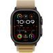 Apple Watch Ultra 2 GPS + Cellular 49mm Black Titanium Case with Tan Alpine Loop - Medium (MYQ13)