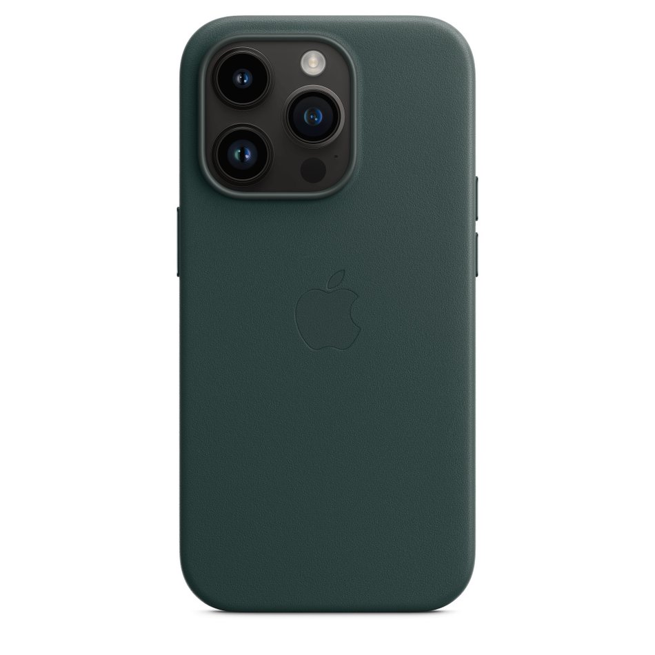 Чохол для iPhone 14 Pro Apple Leather Case with MagSafe - Forest Green (MPPH3) UA