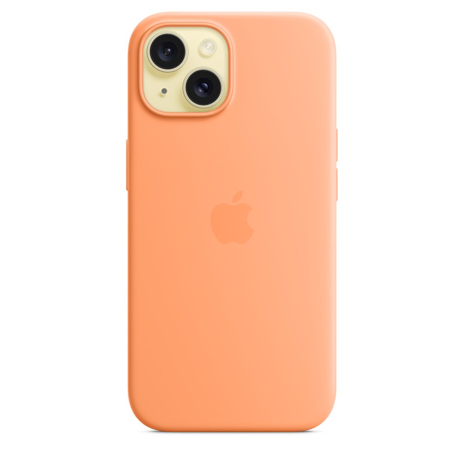 Чохол для iPhone 15 OEM+ Silicone Case wih MagSafe (Orange Sorbet)