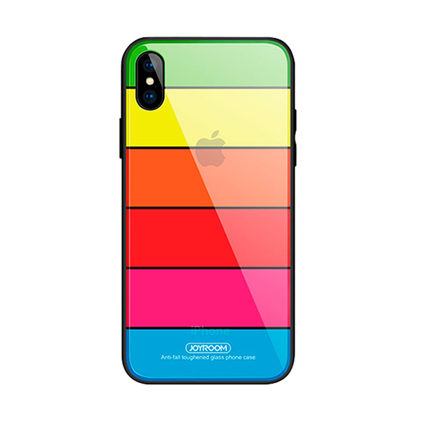 Чехол для iPhone X / Xs JoyRoom Glass Series JR-BP458 (Rainbow)
