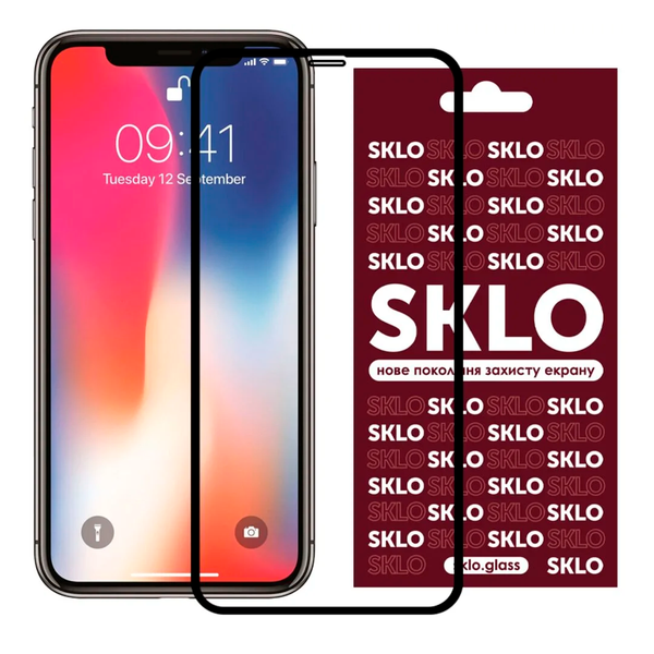 Защитное стекло для iPhone XR/11 SKLO 3D (full glue) (Чорний)