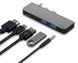 Адаптер WIWU Alpha M X Pro для Huawei MateBook X Pro 5in1 USB-C to 2xUSB3.0+USB-C+ HDMI+3.5mm ( Gray )
