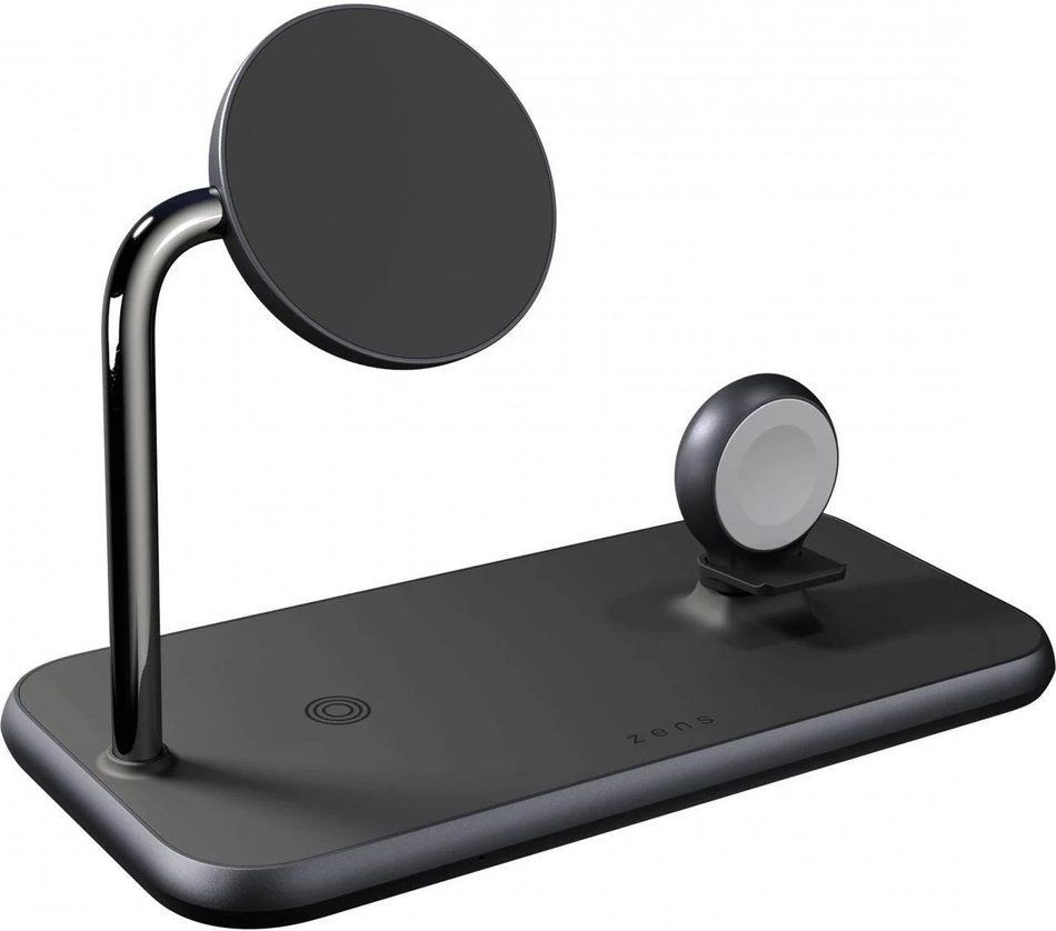 БЗУ Zens Magnetic + Watch Aluminium Wireless Charger Black with 30W USB-C PD Wall Charger (ZEDC18B/00)