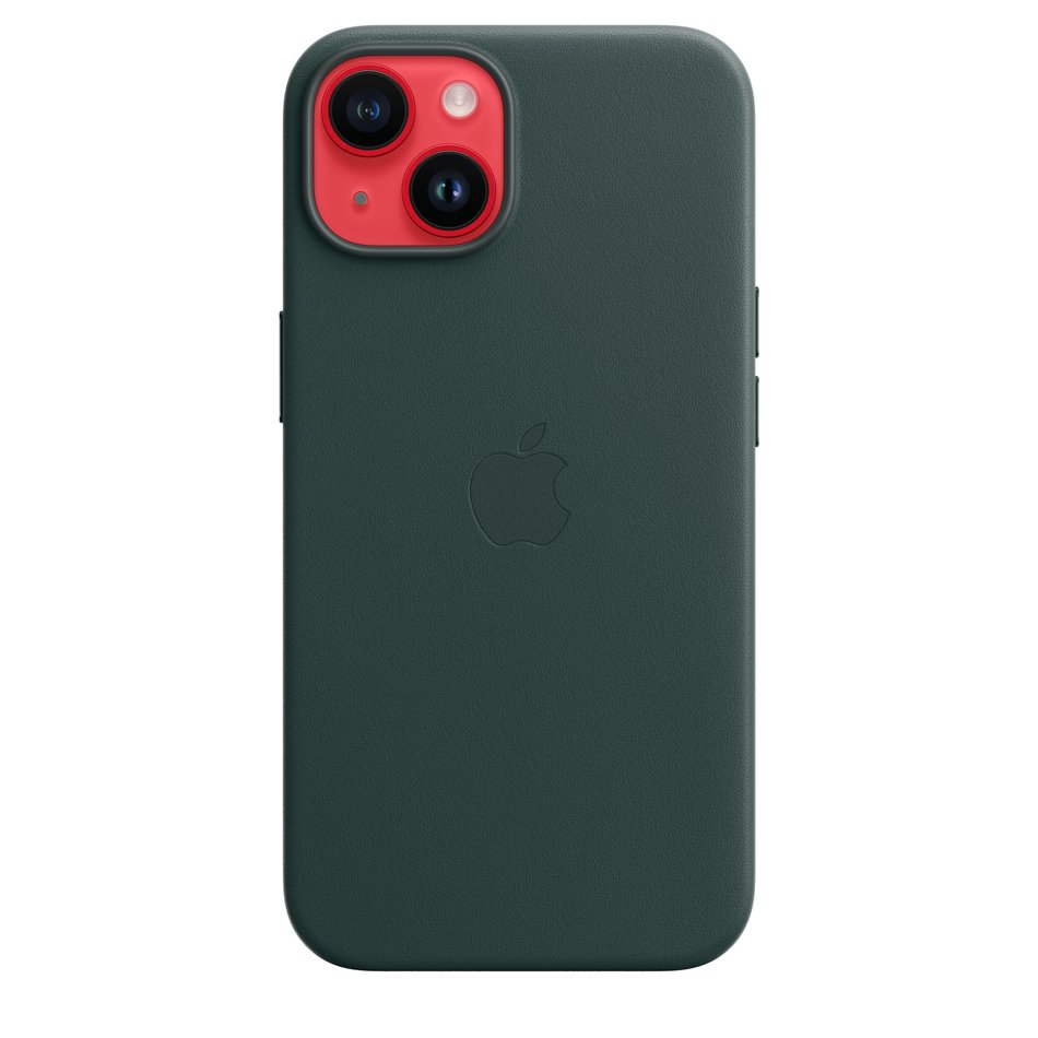 Чохол для iPhone 14 OEM+ Leather Case wih MagSafe (Forest Green)