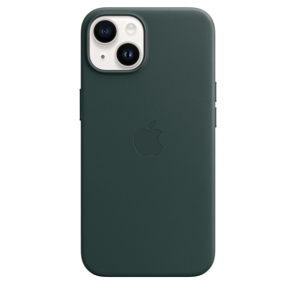 Чехол для iPhone 14 OEM+ Leather Case wih MagSafe (Forest Green)