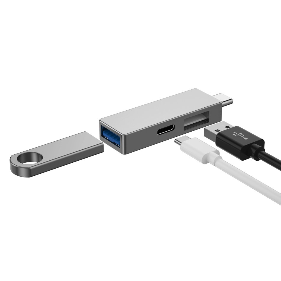 Переходник WIWU T02 Pro USB Type-C HUB (Gray)