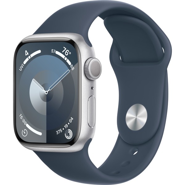 Б/У Apple Watch Series 9 GPS 41mm Silver Aluminum Case w. Storm Blue S. Band (MR903, MR913)