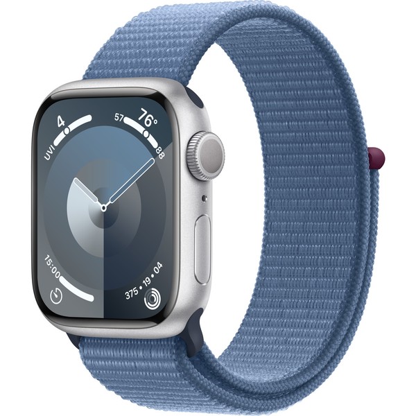 Apple Watch Series 9 GPS 41mm Silver Alu. Case w. Winter Blue Sport Loop (MR923)