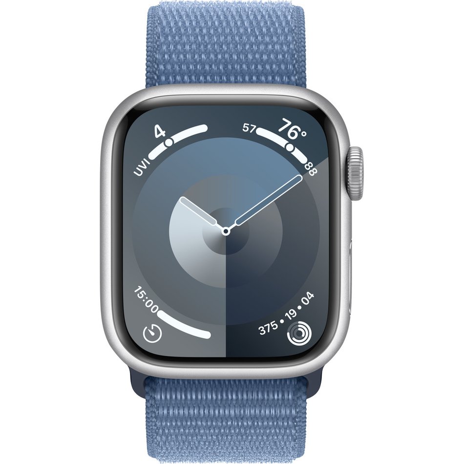 Apple Watch Series 9 GPS 45mm Silver Aluminum Case w. Winter Blue S. Loop (MR9F3) UA