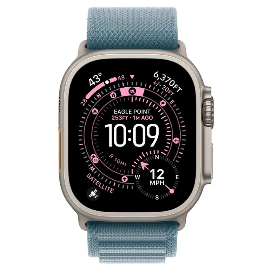 Apple Watch Ultra 3 GPS + Cellular 49mm Natural Tit. Case w. Light Blue Alpine Loop - Large (MEWP4)