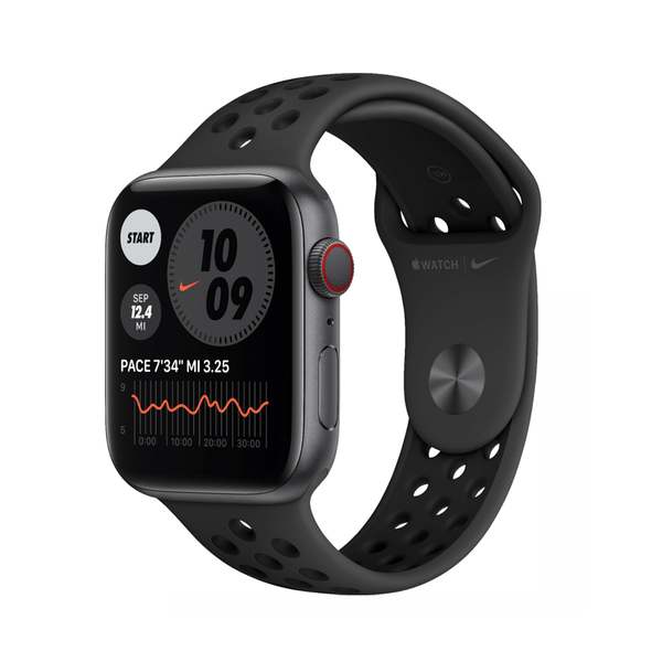 Apple Watch Nike SE GPS + Cellular, 44mm Space Gray Aluminium Case with Nike Sport Band (MG0A3, MG063)