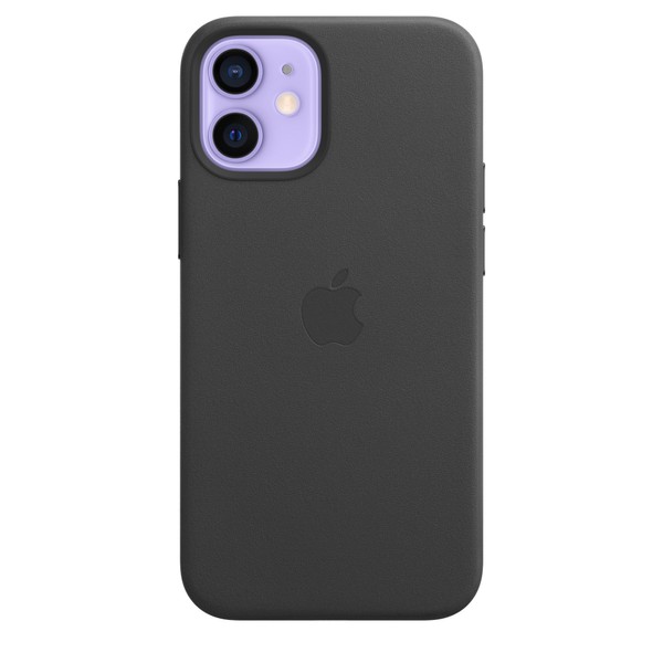 Чехол для iPhone 12 Mini Apple Leather Case with Magsafe (Black) (MHKA3) UA