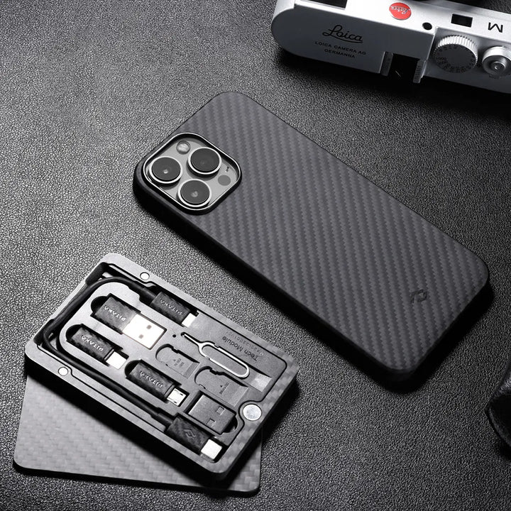 Чехол для iPhone 13 Pro Pitaka MagEZ Case 2 Twill Black/Grey (KI1301P)